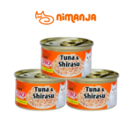 Lon INABA CIAO Thịt Cá Ngừ Trắng xé nhỏ Với Thạch Cá Cơm (A-02)